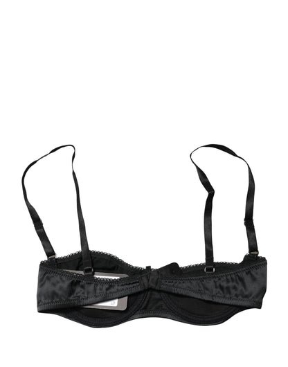 Dolce & Gabbana Aria Women's Polyurethane Polyester & Silk Bra - Black