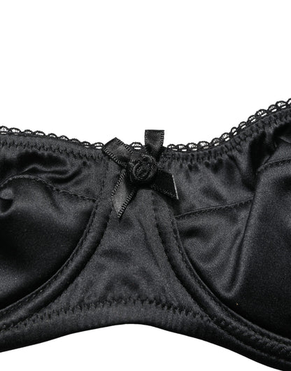 Dolce & Gabbana Aria Women's Polyurethane Polyester & Silk Bra - Black