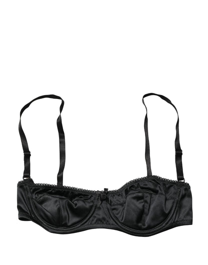 Dolce & Gabbana Aria Women's Polyurethane Polyester & Silk Bra - Black