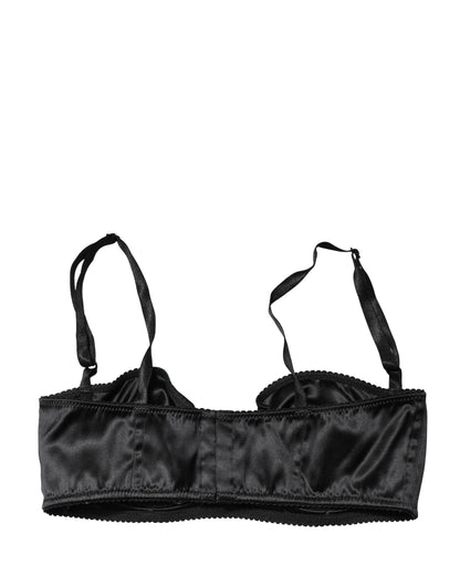 Dolce & Gabbana Women's Polyurethane Polyester & Silk Bra - Black