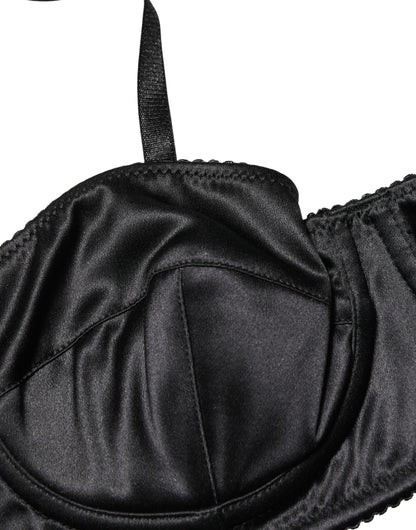 Dolce & Gabbana Women's Polyurethane Polyester & Silk Bra - Black