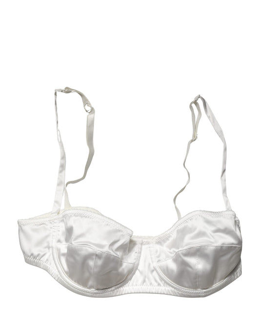 Dolce & Gabbana Women's Polyurethane Polyester & Silk Bra - White