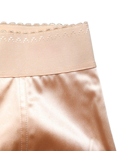 Dolce & Gabbana Beige Silk Blend High Waist Girdle Panty Underwear
