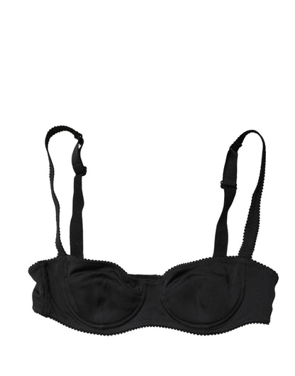 Dolce & Gabbana Women's Polyurethane Polyester & Silk Bra - Black