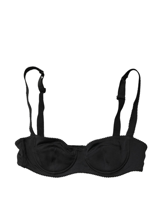 Dolce & Gabbana Women's Polyurethane Polyester & Silk Bra - Black