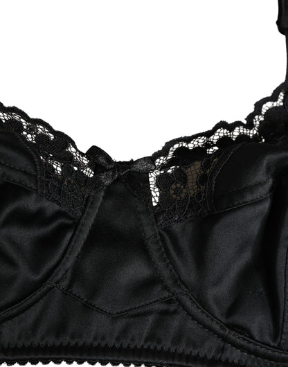 Dolce & Gabbana Women's Polyurethane Polyester & Silk Bra - Black