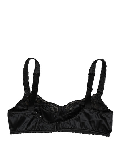 Dolce & Gabbana Women's Polyurethane Polyester & Silk Bra - Black