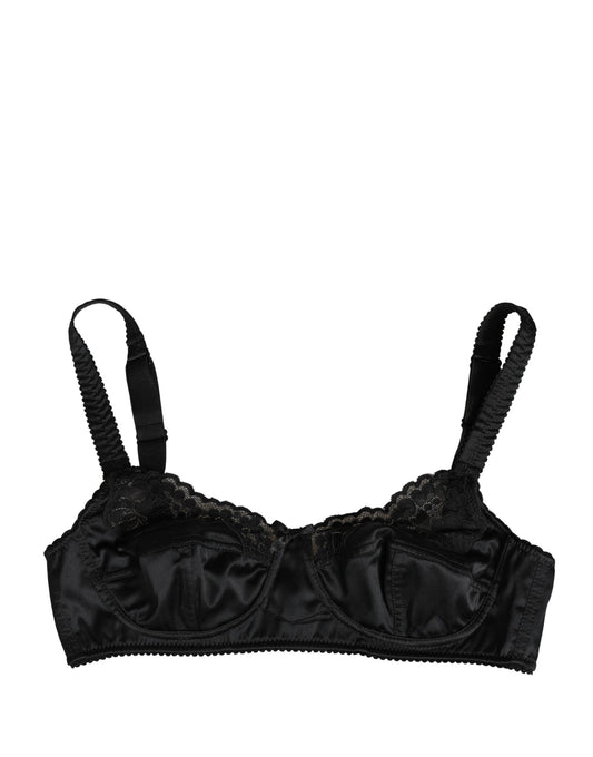 Dolce & Gabbana Women's Polyurethane Polyester & Silk Bra - Black