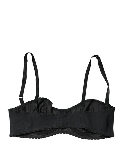 Dolce & Gabbana Women's Polyurethane Polyester & Silk Bra - Black
