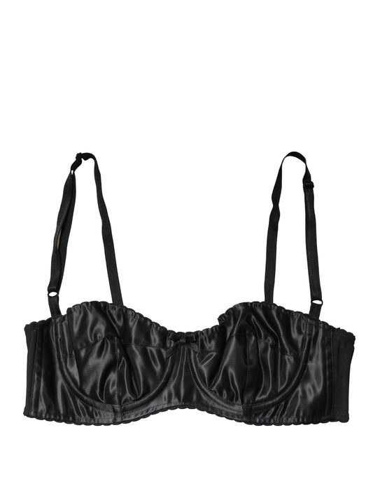 Dolce & Gabbana Women's Polyurethane Polyester & Silk Bra - Black