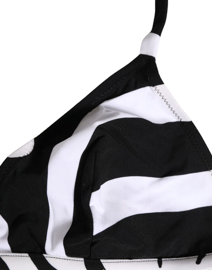 Dolce & Gabbana Women's Stretch Nylon Bikini - Black White Zebra