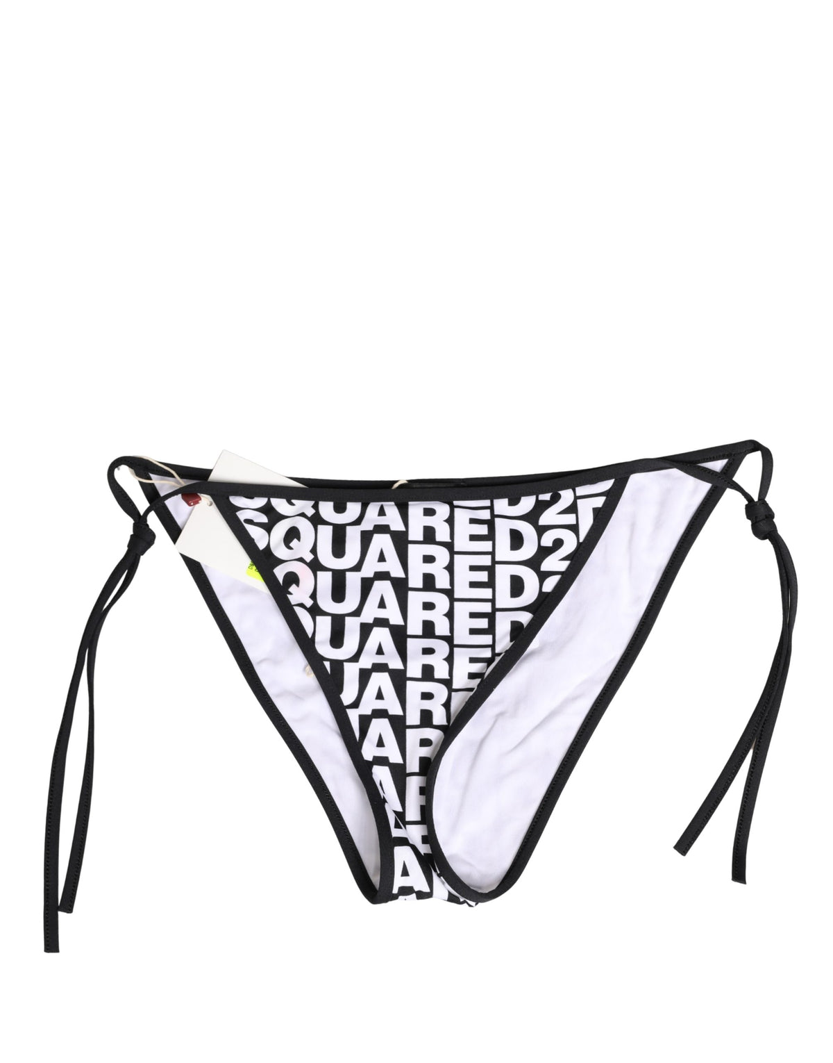 Dsquared² Women's Low Rise Stretch Nylon Bikini Bottoms - Multicolor Natural Signature Print