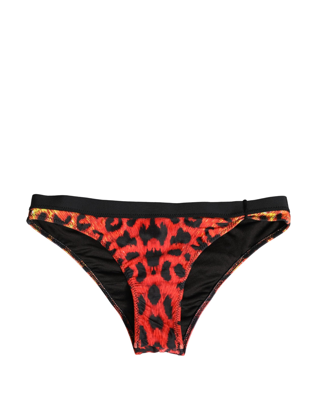 Pyrex Women's Polyester Bikini - Black Orange Leopard Print Print