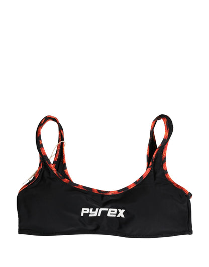 Pyrex Women's Polyester Bikini - Black Orange Leopard Print Print