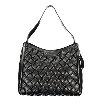 This Handbag by Mario Valentino for women in polyurethane and black presents a sculptural silhouette featuring a secure , ample , and versatile for a sculptural finish.