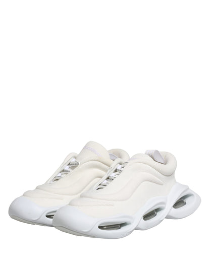 Dolce & Gabbana Women's Low Top Slip On Chunky Polyester Nylon Viscose & Calf Leather Sneakers - White