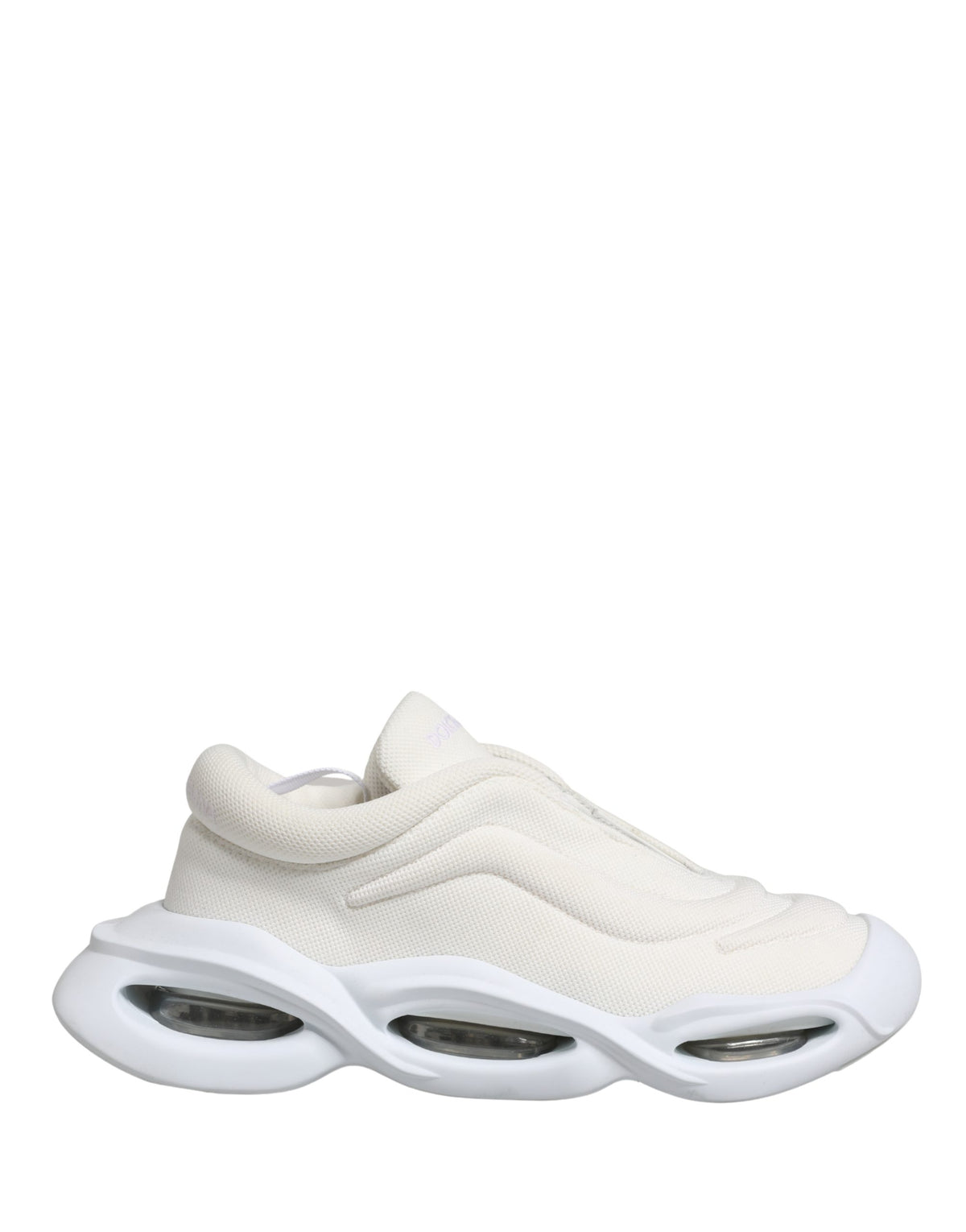 Dolce & Gabbana Women's Low Top Slip On Chunky Polyester Nylon Viscose & Calf Leather Sneakers - White