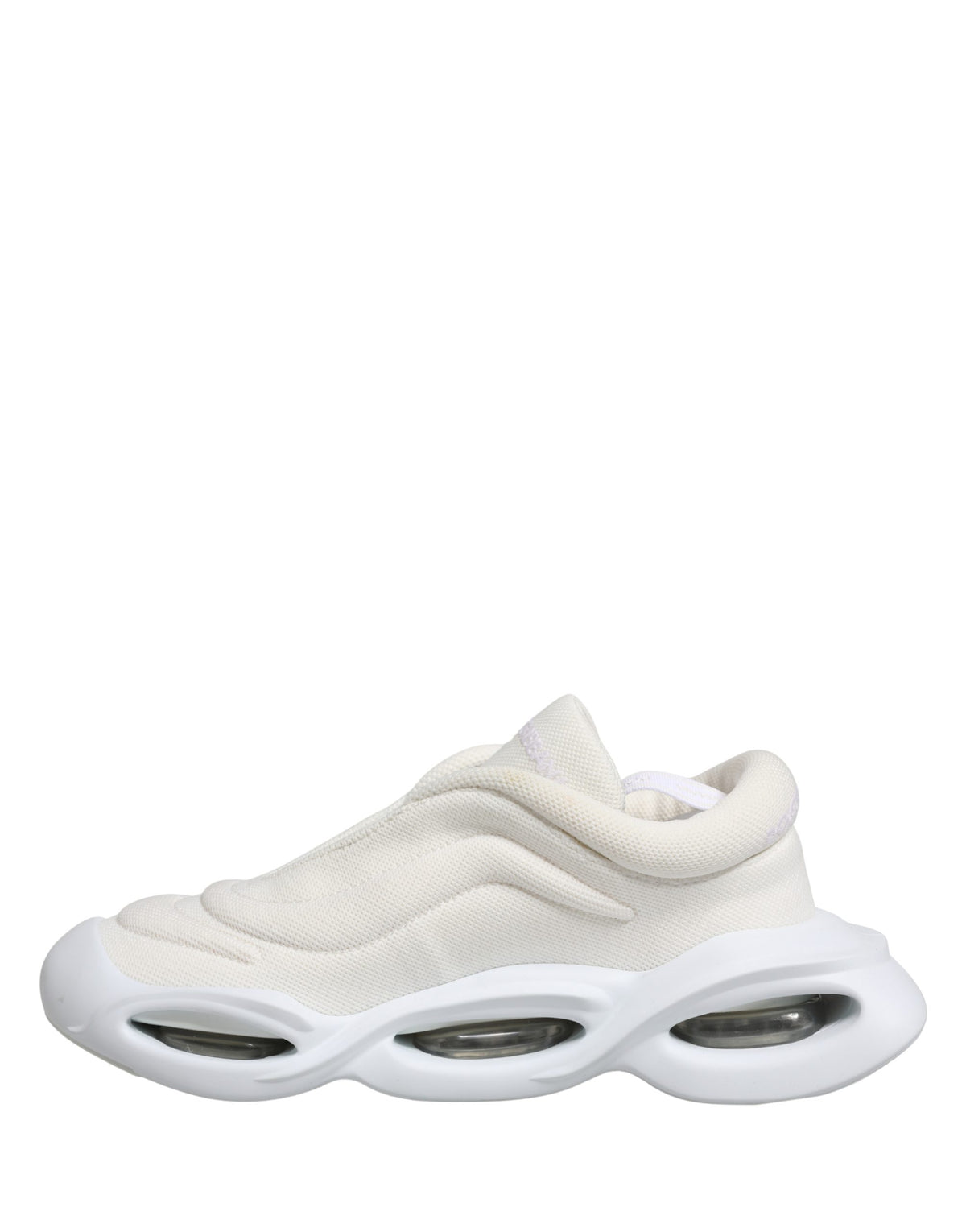 Dolce & Gabbana Women's Low Top Slip On Chunky Polyester Nylon Viscose & Calf Leather Sneakers - White
