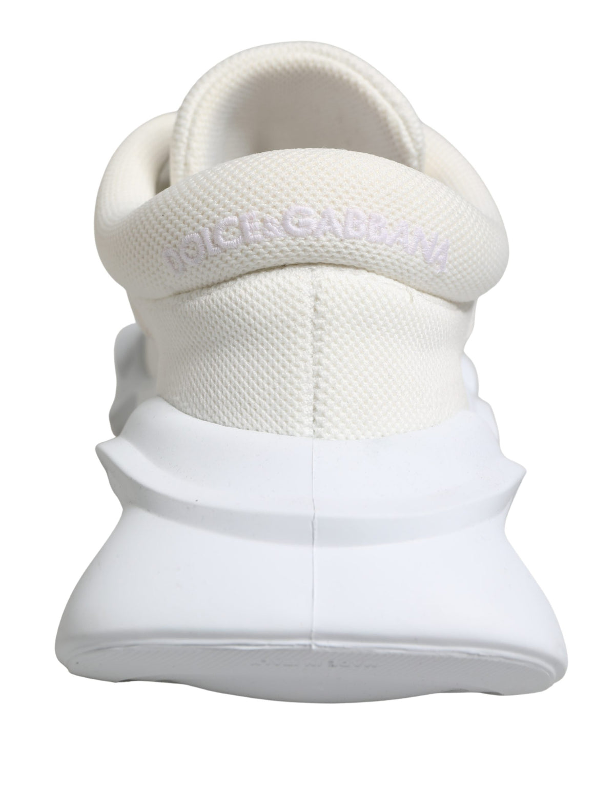 Dolce & Gabbana Women's Low Top Slip On Chunky Polyester Nylon Viscose & Calf Leather Sneakers - White