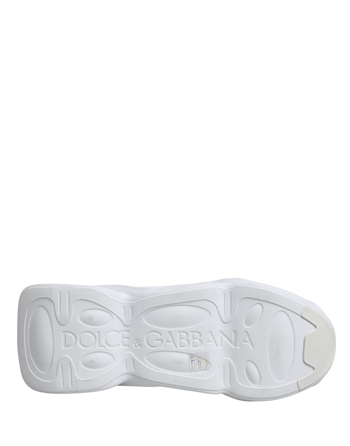 Dolce & Gabbana Women's Low Top Slip On Chunky Polyester Nylon Viscose & Calf Leather Sneakers - White