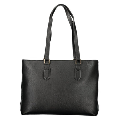 Shoulder Handbag by Mario Valentino for women in polyethylene black & signature features a exquisite silhouette, showcasing a secure zipper and exquisite internal-pockets with versatile shoulder-strap & handle for a exquisite finish.