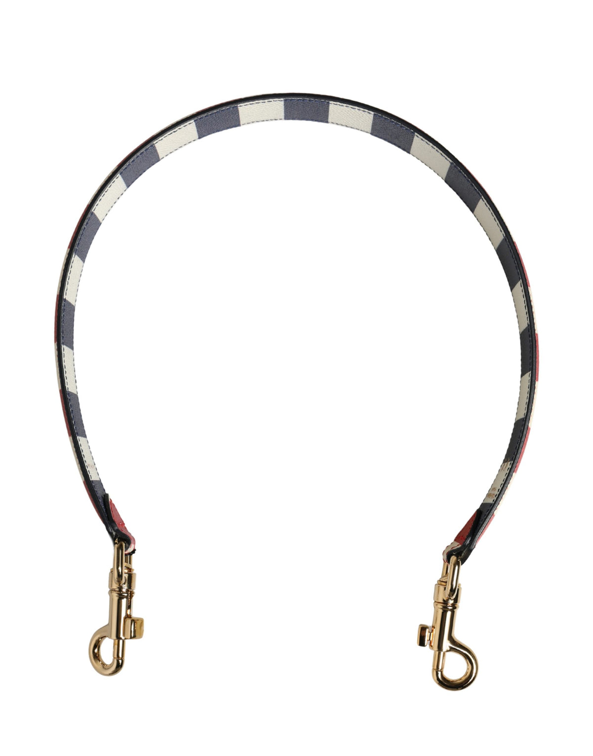 Dolce & Gabbana Calf Leather Shoulder Strap - Gold Multicolor Striped