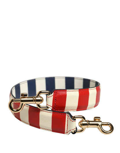 Dolce & Gabbana Calf Leather Shoulder Strap - Gold Multicolor Striped