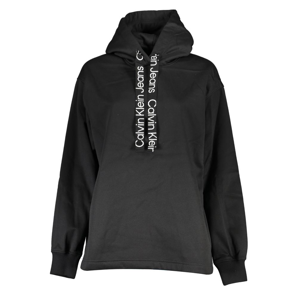 Calvin Klein Women's Polyester Hooded Sweatshirt Hoodie - Black Signature