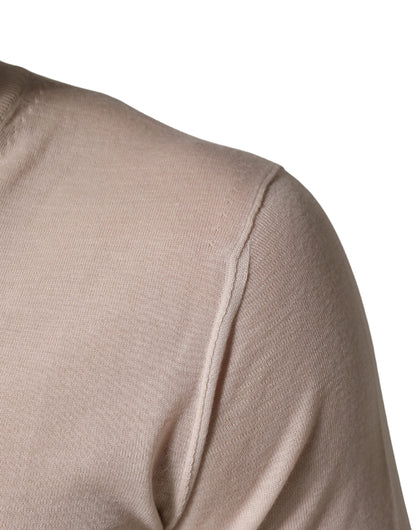 Dolce & Gabbana Men's Relaxed Fit Regular V Neck Cashmere Sweatshirt - Beige