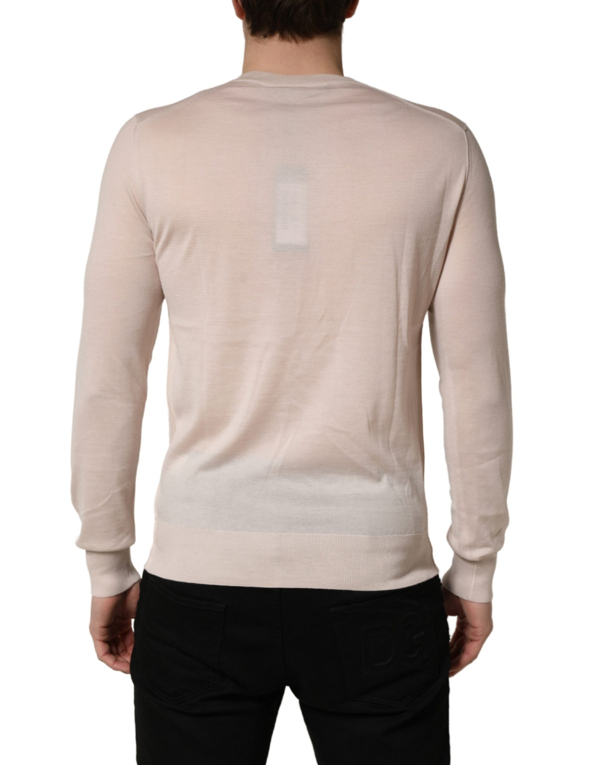 Dolce & Gabbana Men's Relaxed Fit Regular V Neck Cashmere Sweatshirt - Beige