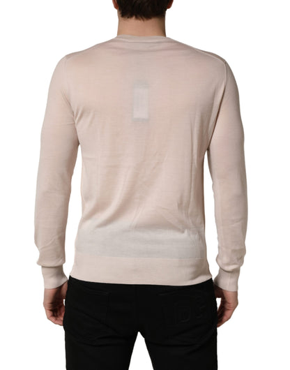 Dolce & Gabbana Men's Relaxed Fit Regular V Neck Cashmere Sweatshirt - Beige