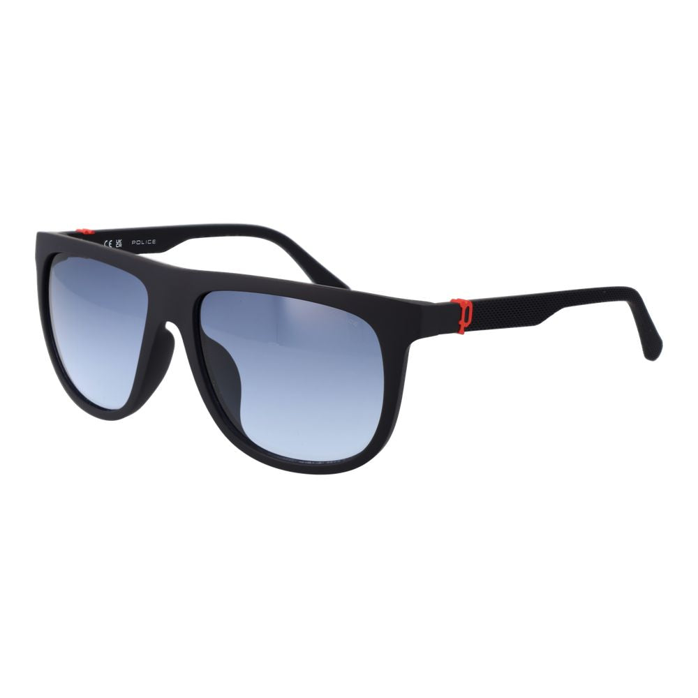 Sunglasses by Police for men in plastic and black presents a sumptuous silhouette, featuring black coloured frame and full-rim panto frame design with gradient category-2-medium-tint lens for a sumptuous look.