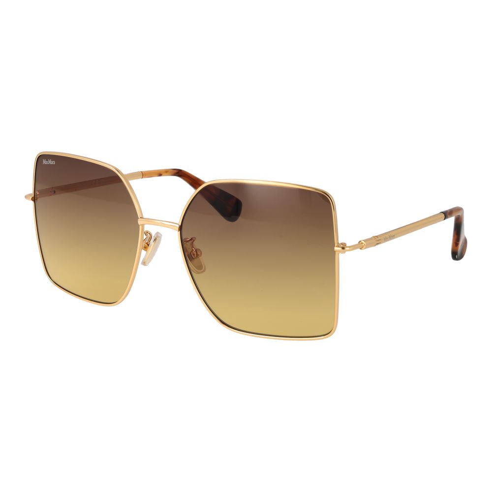 Max Mara Square Gradient Medium-Tint Metal Sunglasses - Gold