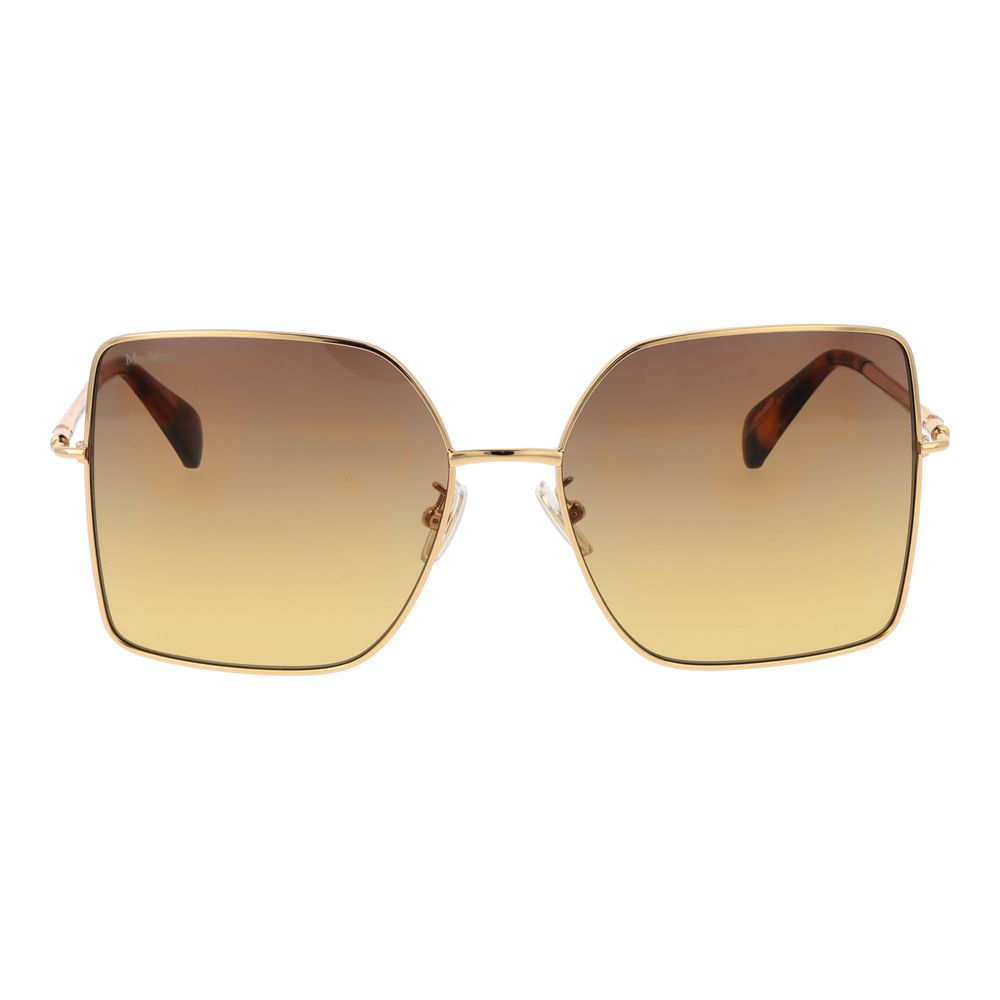 Max Mara Square Gradient Medium-Tint Metal Sunglasses - Gold