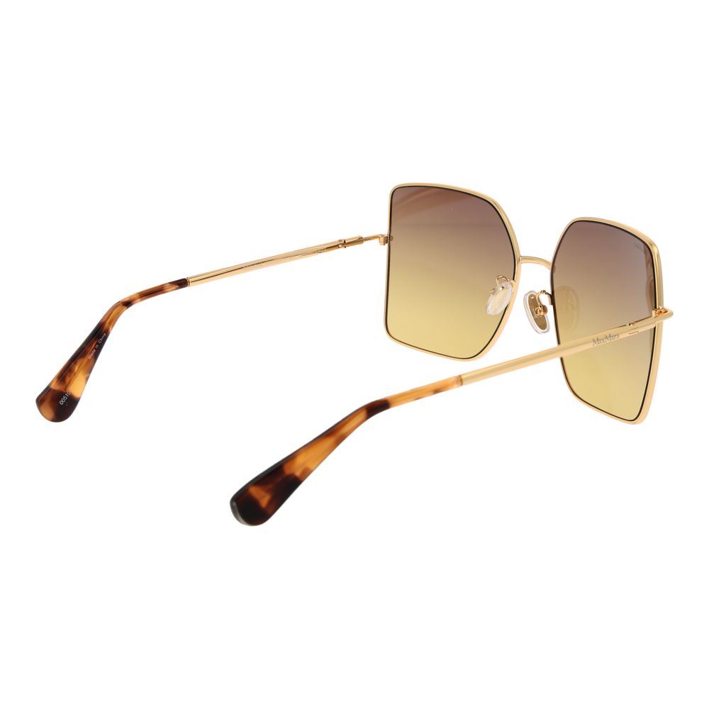 Max Mara Square Gradient Medium-Tint Metal Sunglasses - Gold