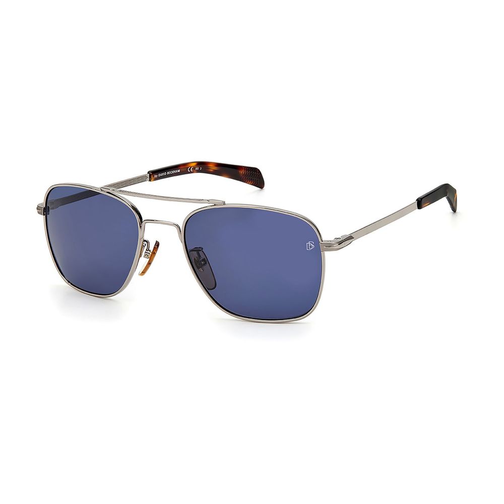 Sunglasses by David Beckham for men in metal gray showcases a ethereal silhouette, featuring gunmetal coloured frame full-rim square frame design with non-polarized category-3-dark-tint lens for a ethereal finish.