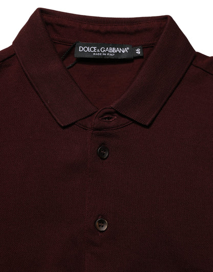 Dolce & Gabbana Maroon Collared Short Sleeves Polo T-shirt