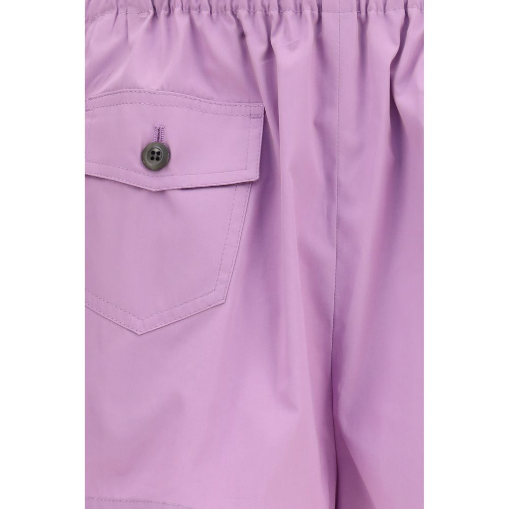 Prada Purple Cotton Bermuda Shorts