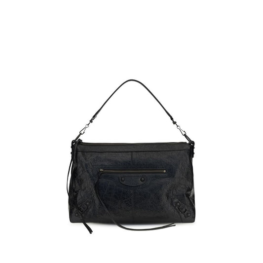 Medium 2-in-1 Shoulder & Crossbody Bag by Balenciaga for men in lambskin leather & metal black features a effortless sophistication silhouette, secured by a zipper with ample and versatile crossbody-strap, shoulder-strap & adjustable-strap for a effortless sophistication finish.