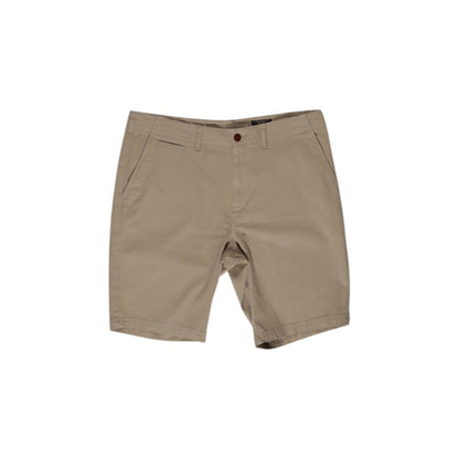Bermuda Shorts by Superdry for men in stretch cotton beige features an tailored silhouette, showcasing a tailored with a long short and for a sophisticated look.