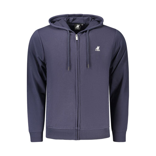 Hooded Sweatshirt Hoodie by U.S. Grand Polo for men in cotton polyester blue & print features an dramatic silhouette, showcasing a sophisticated hooded neckline and dramatic for a refined, modern aesthetic.