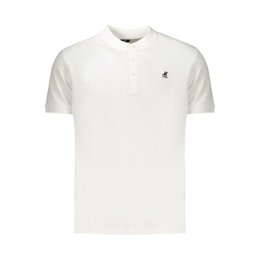 Polo Shirt by U.S. Grand Polo for men in cotton white presents a sleek silhouette, featuring a refined mandarin neckline and for a sleek finish.