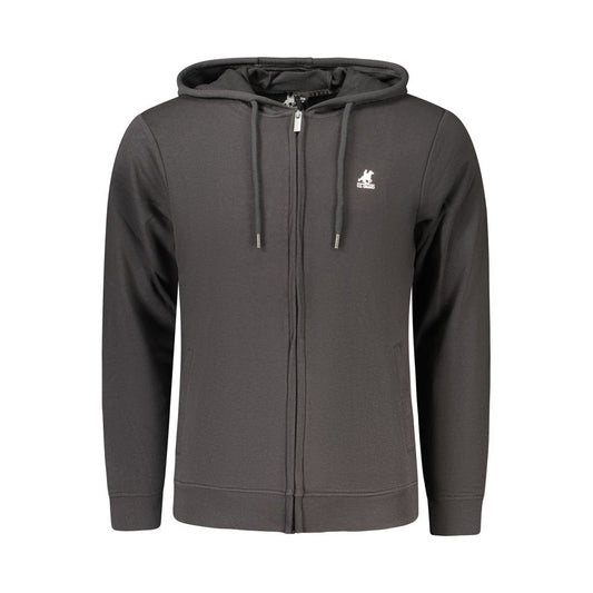 Hooded Sweatshirt Hoodie by U.S. Grand Polo for men in cotton polyester black & print features an dramatic silhouette, showcasing a sophisticated hooded neckline and dramatic for a refined, modern aesthetic.