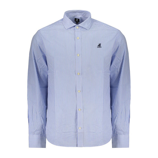 Dress Shirt by U.S. Grand Polo for men in cotton azzurro & striped showcases a sharp silhouette, elegantly detailed with a sharp and sharp .