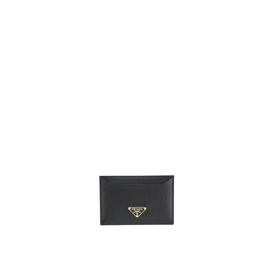 Cardholder Card Case by Prada for women in calfskin leather black features a refined silhouette, showcasing the elegant lines of the Calfskin Leather Cardholder Card Case alongside premium card-organization for a refined finish.