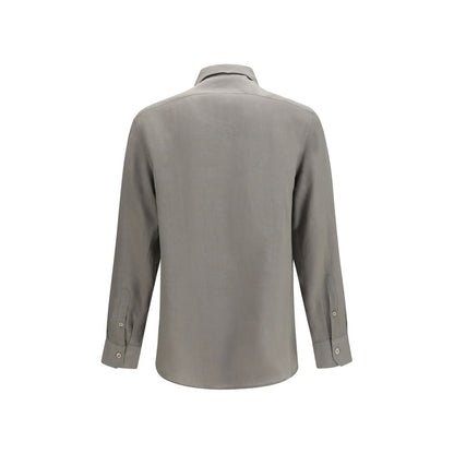 Brunello Cucinelli Bicolor Linen Dress Shirt