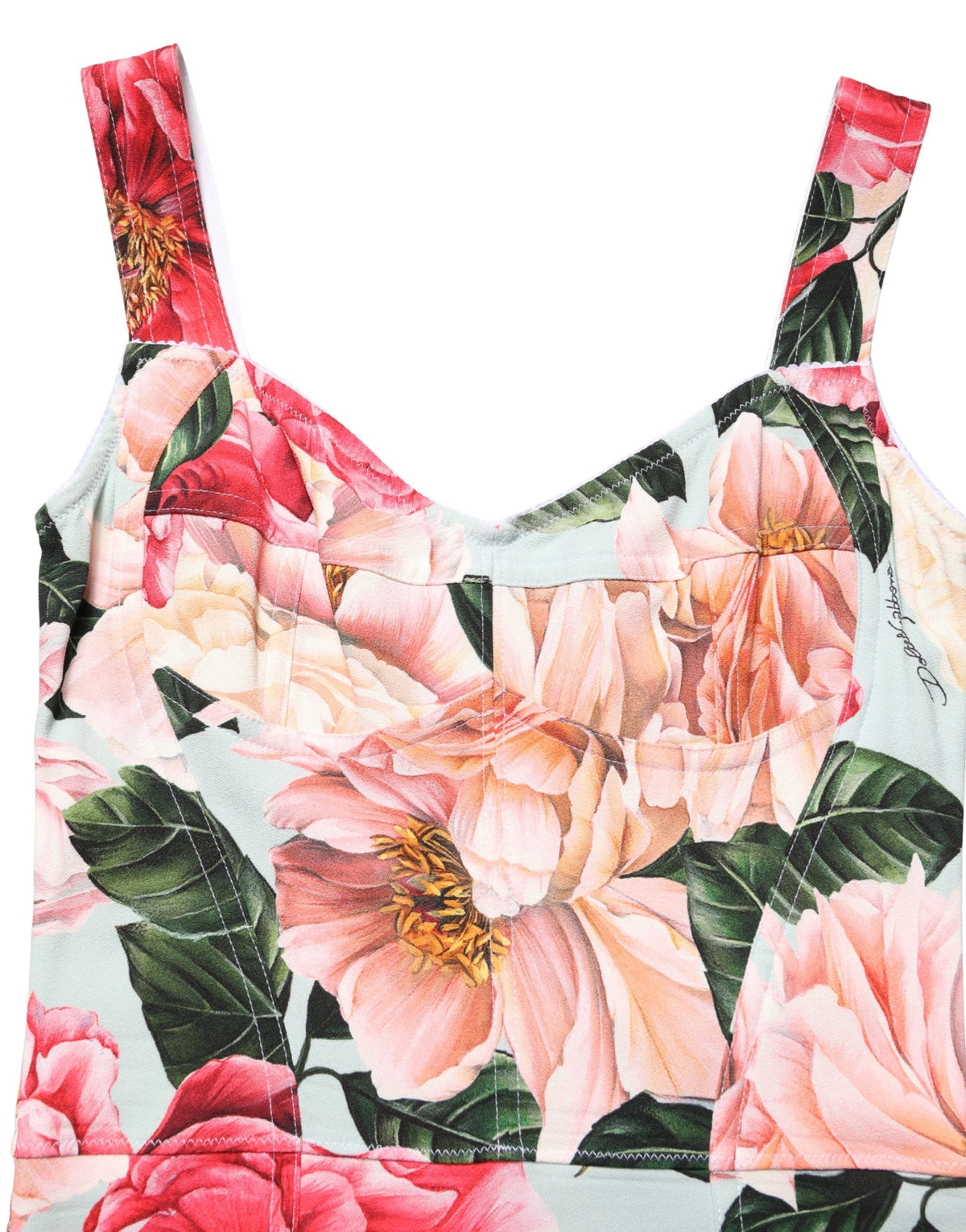 Dolce & Gabbana Women's Sheath Cocktail Sleeveless Silk Viscose Nylon & Elastane Long Dress - Multicolor Patterned Floral Print