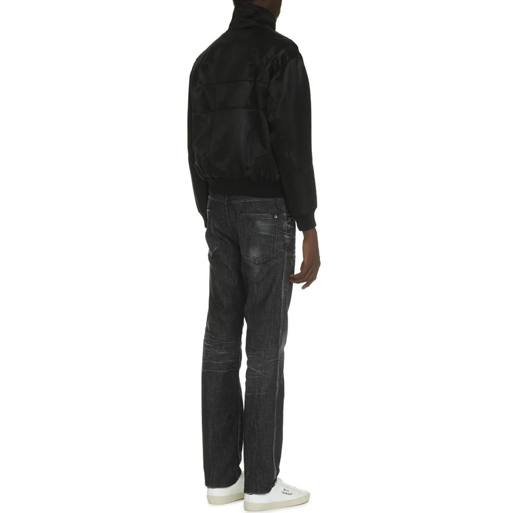 Saint Laurent Black Silk Bomber