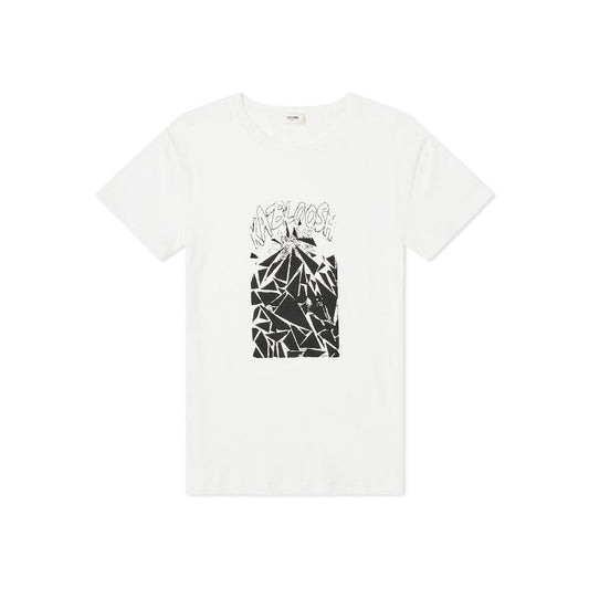 Celine White Cotton T-Shirt