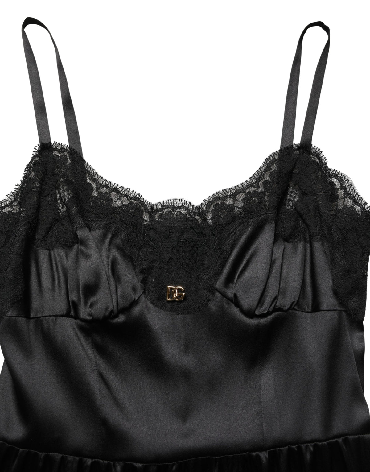 Dolce & Gabbana Women's Sleeveless Cotton Silk Satin & Lace Mini Dress - Black